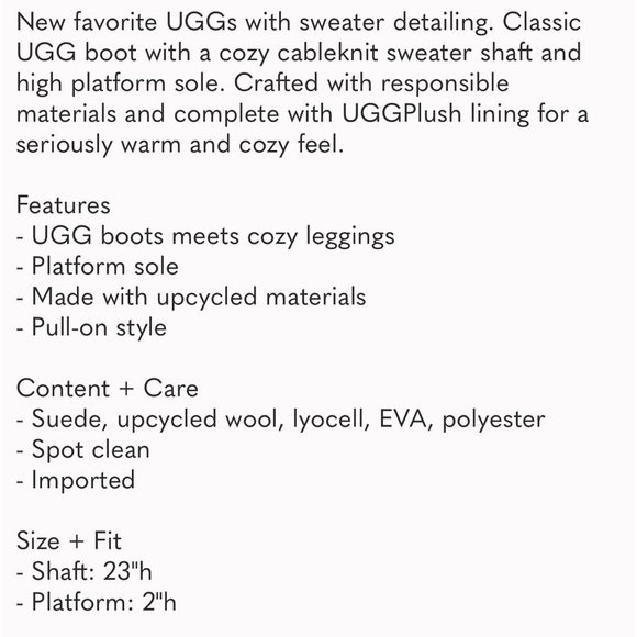 UGG Classic Sweater Letter Tall Chestnut Platform Boots sz US 8 NEW - Picture 7 of 16